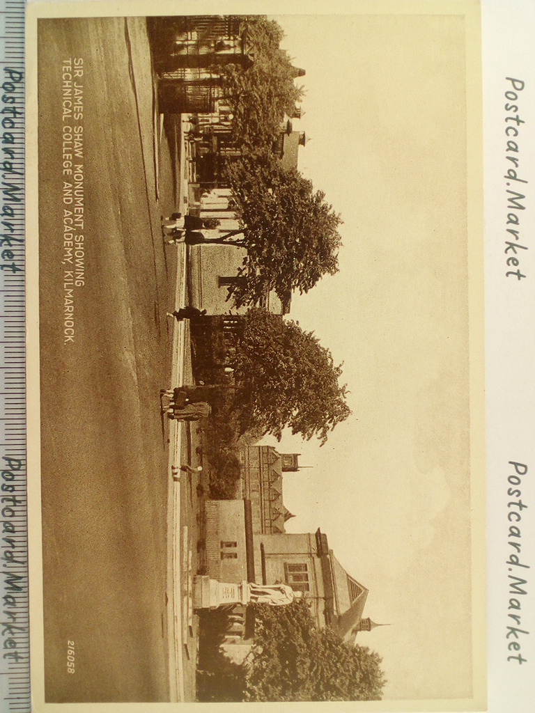 /UK/UK_place_19xx_SIR JAMES SHAW MONUMENT SHOWING TECHNICAL COLLEGE AND ACADEMY, KILMARNOCK.jpg